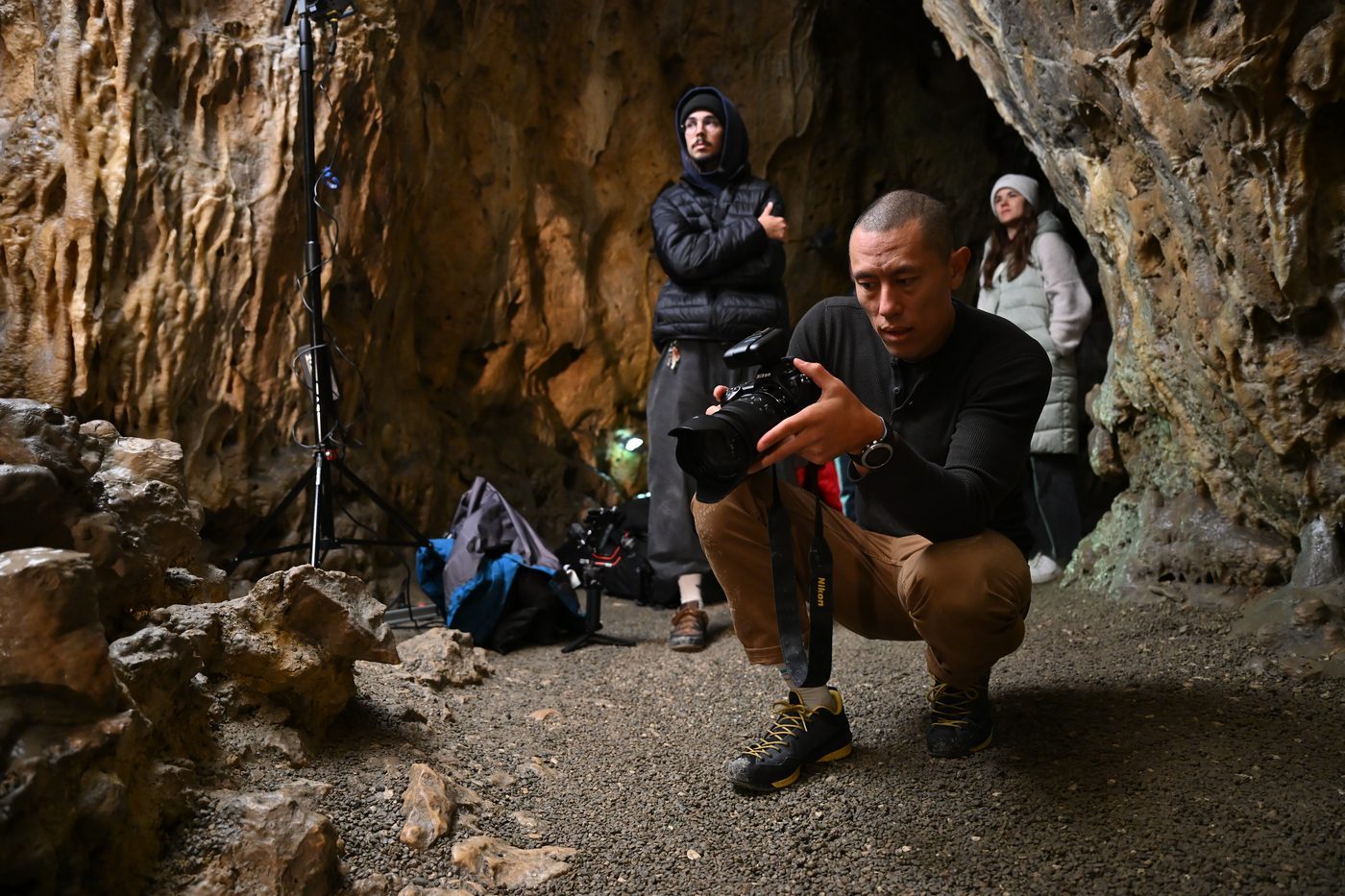Ray Demski at work in the main chamber of the Charlottenhöhle
